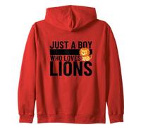 Just A Boy Who Loves Lions Funny Lion Zip Hoodie