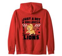 Just A Boy Who Loves Lions Funny Lion Zip Hoodie