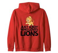 Just A Boy Who Loves Lions Funny Lion Zip Hoodie