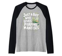 Just A Boy Who Loves Loves Praying Mantises Raglan Baseball Tee