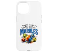 Just A Boy Who Loves Marbles Funny Marble Player Design Case for iPhone 15