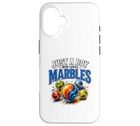 Just A Boy Who Loves Marbles Funny Marble Player Design Case for iPhone 16