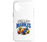 Just A Boy Who Loves Marbles Funny Marble Player Design Case for iPhone 16 Plus