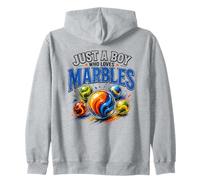 Just A Boy Who Loves Marbles Funny Marble Player Design Zip Hoodie