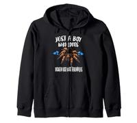 Just A Boy Who Loves Mexican Red Knee Tarantulas Zip Hoodie