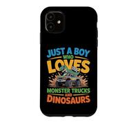 Just a Boy Who Loves Monster Trucks and Dinosaurs Funny Trex Case for iPhone 11