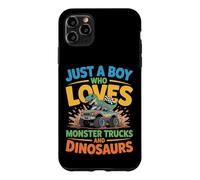 Just a Boy Who Loves Monster Trucks and Dinosaurs Funny Trex Case for iPhone 11 Pro Max