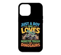 Just a Boy Who Loves Monster Trucks and Dinosaurs Funny Trex Case for iPhone 12 Pro Max