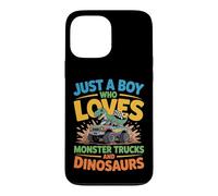 Just a Boy Who Loves Monster Trucks and Dinosaurs Funny Trex Case for iPhone 13 Pro Max