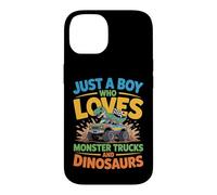 Just a Boy Who Loves Monster Trucks and Dinosaurs Funny Trex Case for iPhone 14