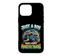 Just A Boy Who Loves Monster Trucks Classic Big Cab Lights Case for iPhone 16 Pro Max