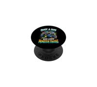 Just A Boy Who Loves Monster Trucks Classic Big Cab Lights PopSockets Adhesive PopGrip