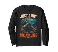 Just A Boy Who Loves Mosasaurus, Prehistoric Marine Reptile Long Sleeve T-Shirt