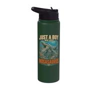 Just A Boy Who Loves Mosasaurus, Prehistoric Marine Reptile Stainless Steel Insulated Water Bottle