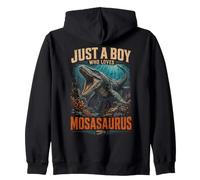 Just A Boy Who Loves Mosasaurus, Prehistoric Marine Reptile Zip Hoodie