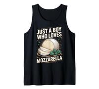 Just a Boy Who Loves Mozzarella Cheese Foodie Tank Top