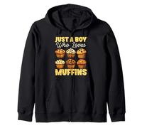 Just A Boy Who Loves Muffins Dessert Enthusiast Baked Goods Zip Hoodie
