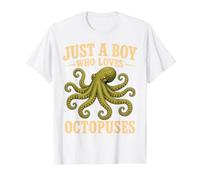 Just A Boy Who Loves Octopuses Men Octopus Value Graphic T-Shirt, Men, White, L