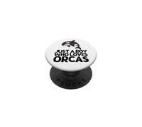 Just A Boy Who Loves Orcas Funny Whale Orca PopSockets Adhesive PopGrip