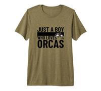 Just A Boy Who Loves Orcas Funny Whale Orca Premium T-Shirt
