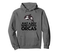Just A Boy Who Loves Orcas Funny Whale Orca Pullover Hoodie