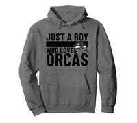 Just A Boy Who Loves Orcas Funny Whale Orca Pullover Hoodie