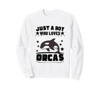 Just A Boy Who Loves Orcas Funny Whale Orca Sweatshirt