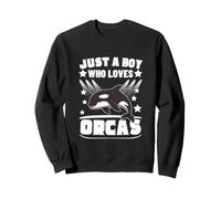 Just A Boy Who Loves Orcas Funny Whale Orca Sweatshirt