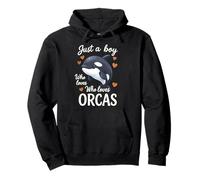 Just A Boy Who Loves Orcas Pullover Hoodie