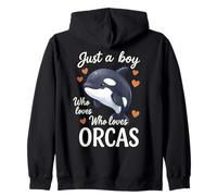 Just A Boy Who Loves Orcas Zip Hoodie