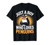 Just A Boy Who Loves Penguins Cute Arctic Bird Fan T-Shirt