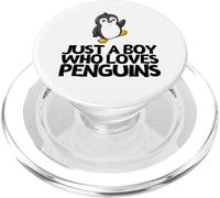 Just A Boy Who Loves Penguins Funny Penguin PopSockets PopGrip for MagSafe
