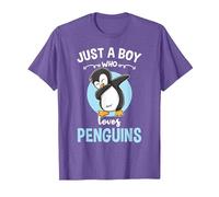 Just A Boy Who Loves Penguins T-Shirt, Men, Purple Heather, X-Large