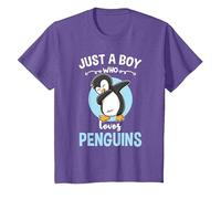Just A Boy Who Loves Penguins T-Shirt, Youth, Purple Heather, X-Small