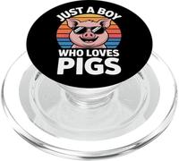 Just A Boy Who Loves Pigs Cute Animal Farmer PopSockets PopGrip for MagSafe