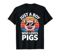 Just A Boy Who Loves Pigs Cute Animal Farmer T-Shirt