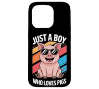 Just A Boy Who Loves Pigs Pasture Raised Pig Fan Case for iPhone 15 Pro