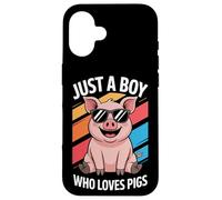 Just A Boy Who Loves Pigs Pasture Raised Pig Fan Case for iPhone 16