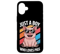 Just A Boy Who Loves Pigs Pasture Raised Pig Fan Case for iPhone 16 Plus