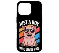 Just A Boy Who Loves Pigs Pasture Raised Pig Fan Case for iPhone 16 Pro