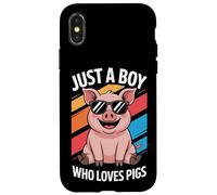 Just A Boy Who Loves Pigs Pasture Raised Pig Fan Case for iPhone X/XS