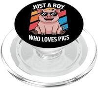Just A Boy Who Loves Pigs Pasture Raised Pig Fan PopSockets PopGrip for MagSafe