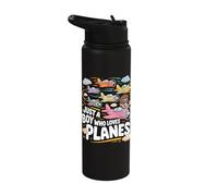Just A Boy Who Loves Planes Adventure Stainless Steel Insulated Water Bottle