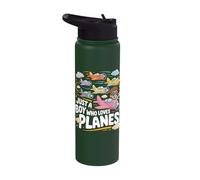 Just A Boy Who Loves Planes Adventure Stainless Steel Insulated Water Bottle
