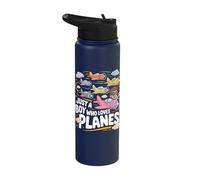 Just A Boy Who Loves Planes Adventure Stainless Steel Insulated Water Bottle