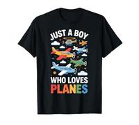Just A Boy Who Loves Planes Aircraft Spotting Kids Aviation T-Shirt