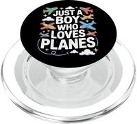 Just A Boy Who Loves Planes Young Aviator Future Pilot PopSockets PopGrip for MagSafe