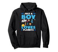 Just A Boy Who Loves Planets Astronomy Kids Space Pullover Hoodie