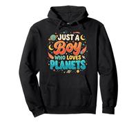 Just A Boy Who Loves Planets Solar System Astronomy Space Pullover Hoodie