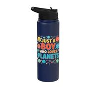 Just A Boy Who Loves Planets Solar System Astronomy Space Stainless Steel Insulated Water Bottle